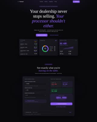 Transact - High Performance Automotive Landing Page Template