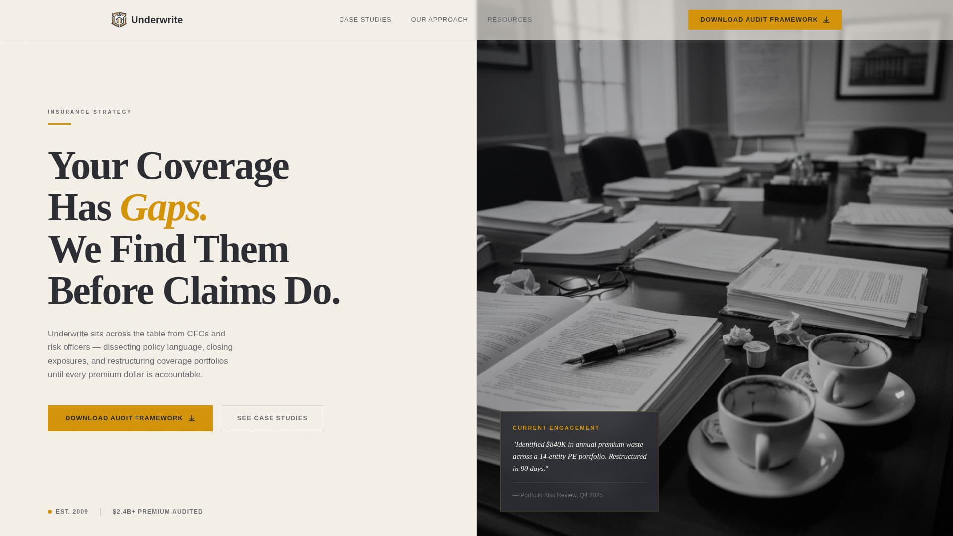 Underwrite - Authoritative Insuranceconsulting Landing Page Template