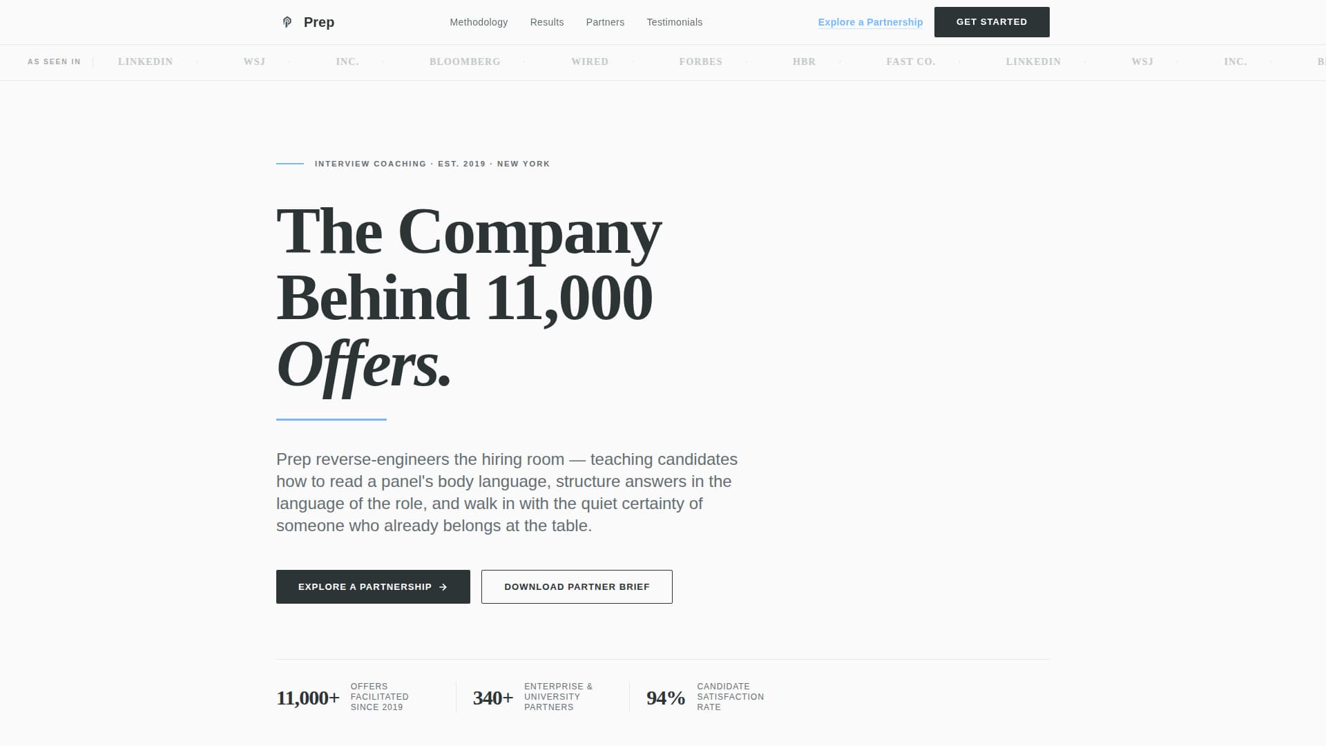 Prep - Editorial Interviewcoaching Landing Page Template