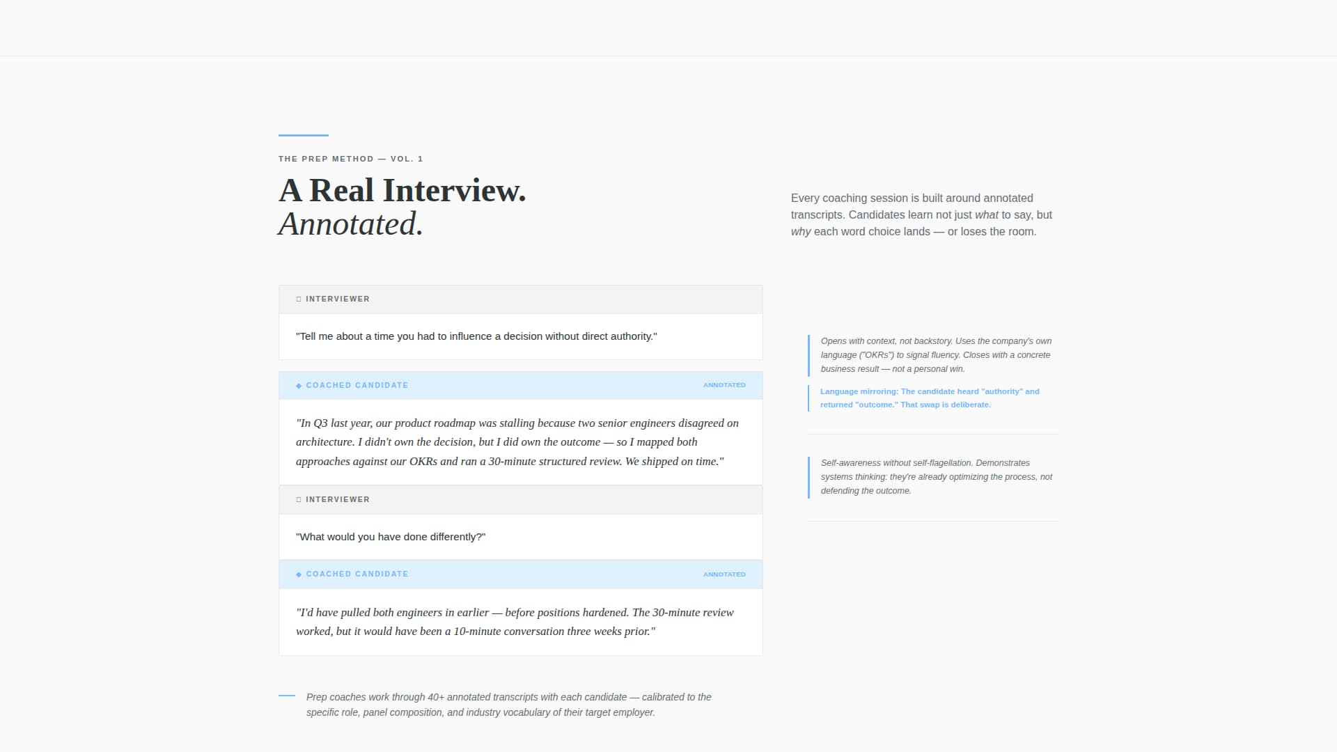 Prep - Editorial Interviewcoaching Landing Page Template