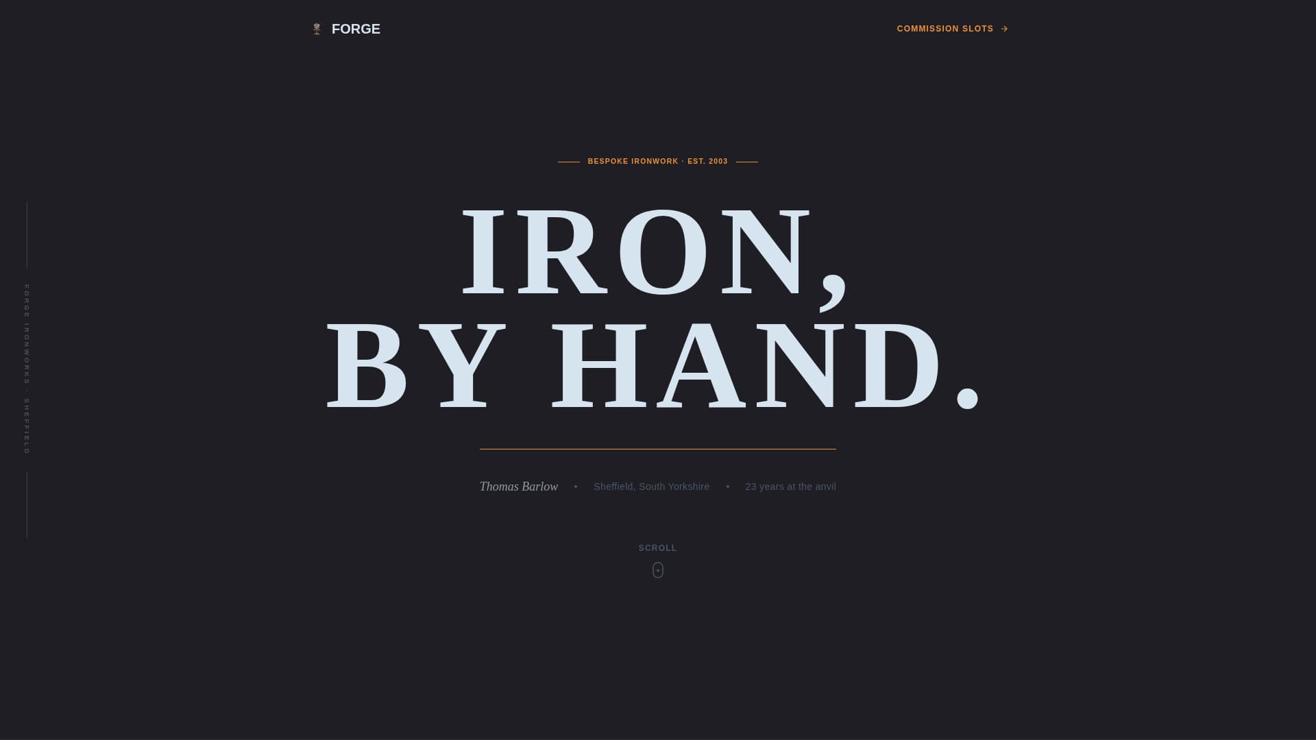 Forge - Bespoke Ironworker Landing Page Template