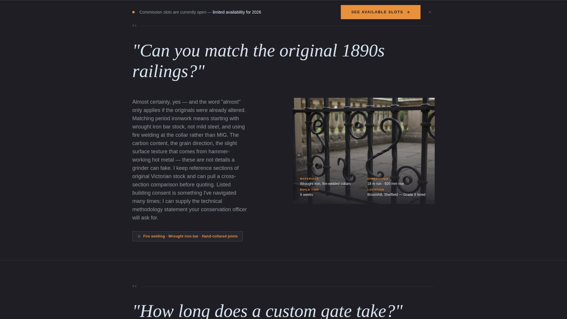 Forge - Bespoke Ironworker Landing Page Template