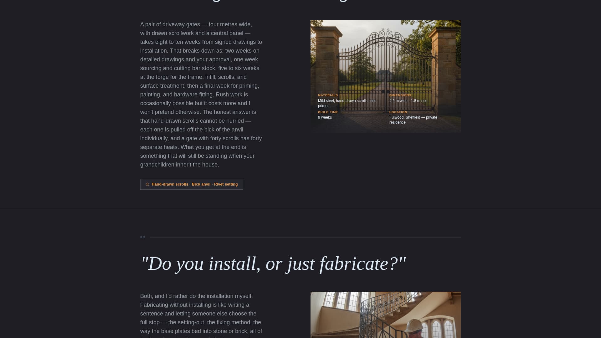 Forge - Bespoke Ironworker Landing Page Template