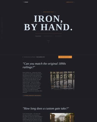Forge - Bespoke Ironworker Landing Page Template
