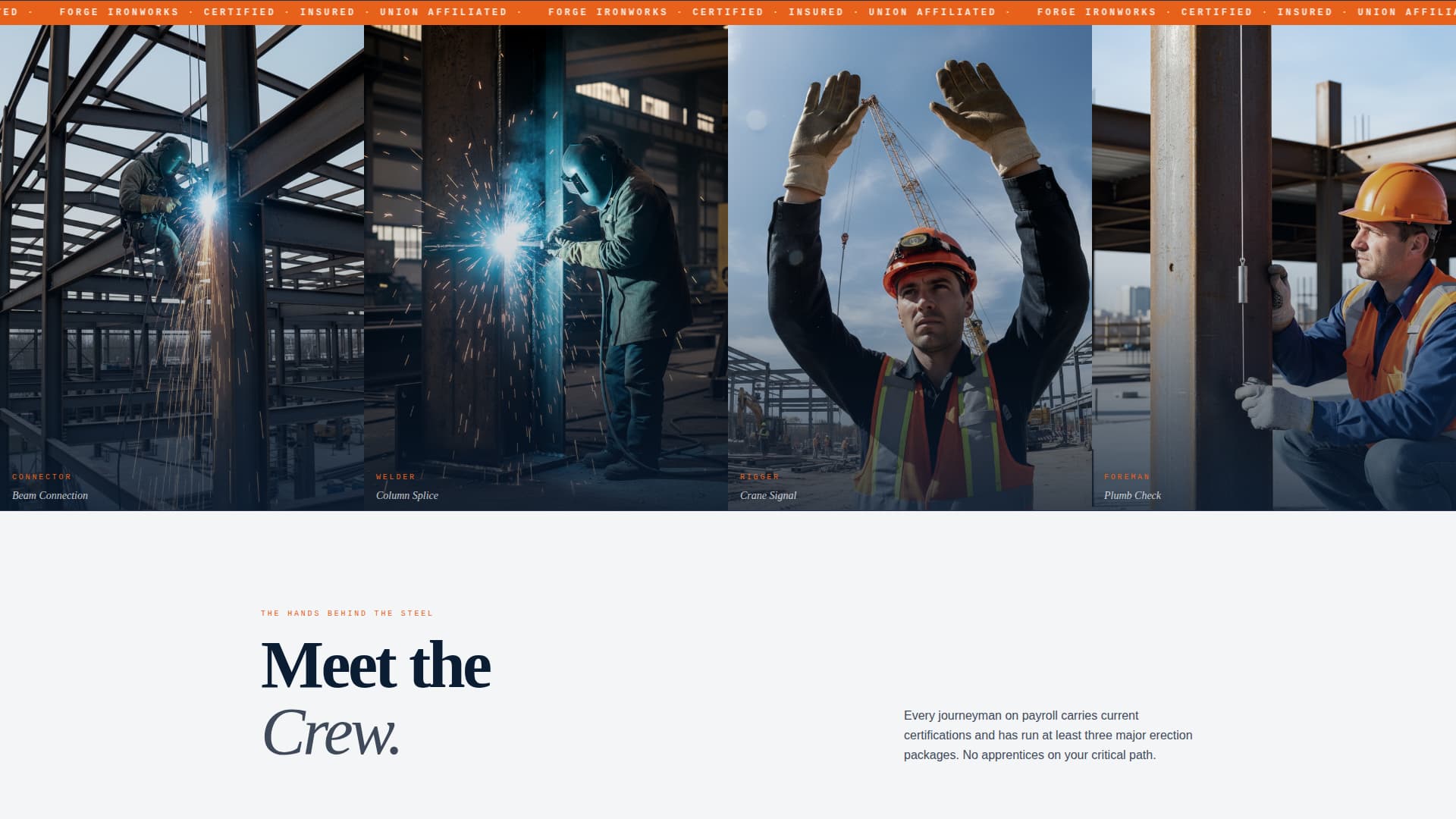 Forge - Industrial Ironworker Landing Page Template