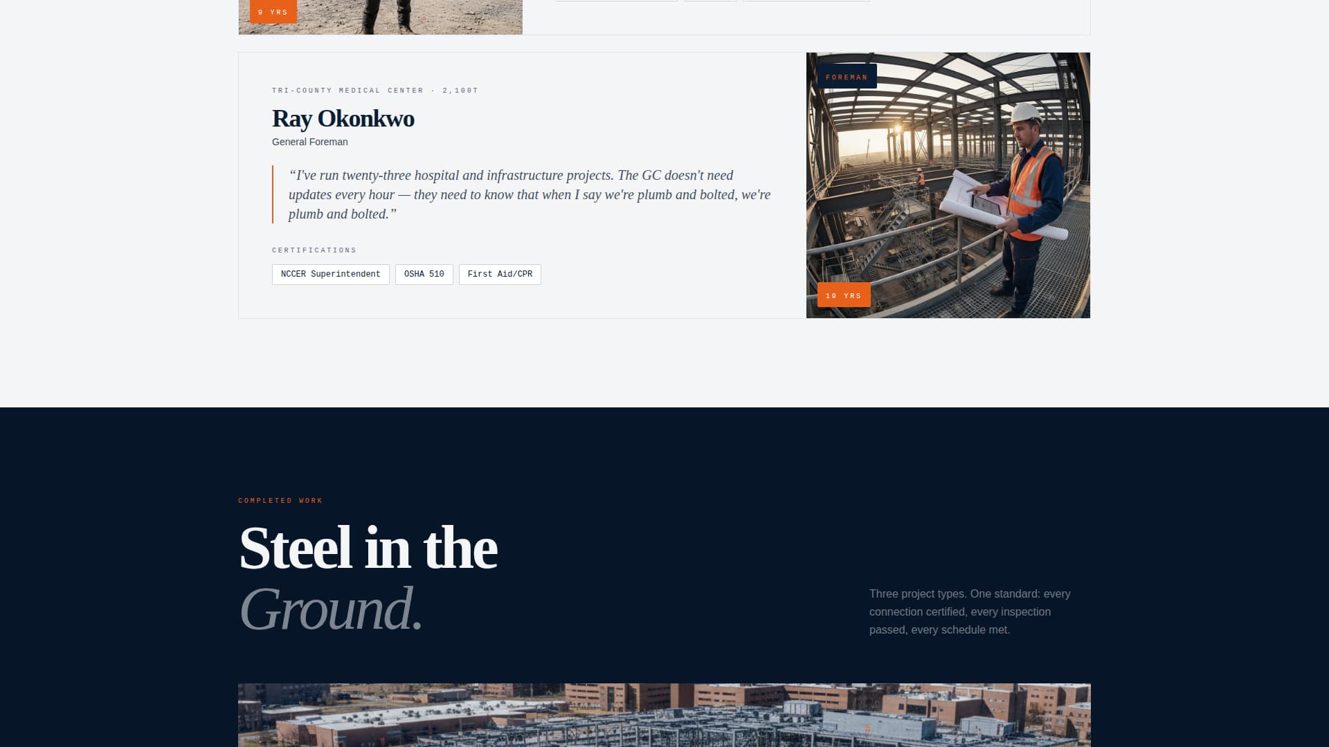 Forge - Industrial Ironworker Landing Page Template