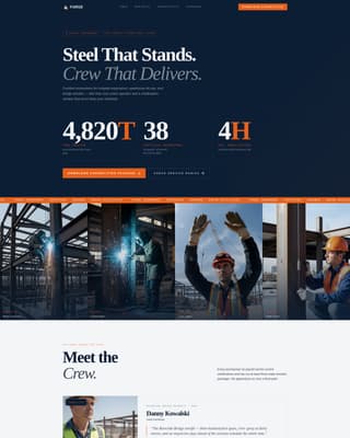 Forge - Industrial Ironworker Landing Page Template