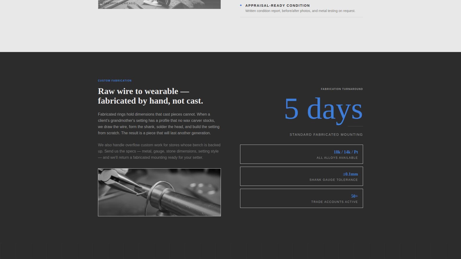 Benchwork - Precision Jeweler Landing Page Template