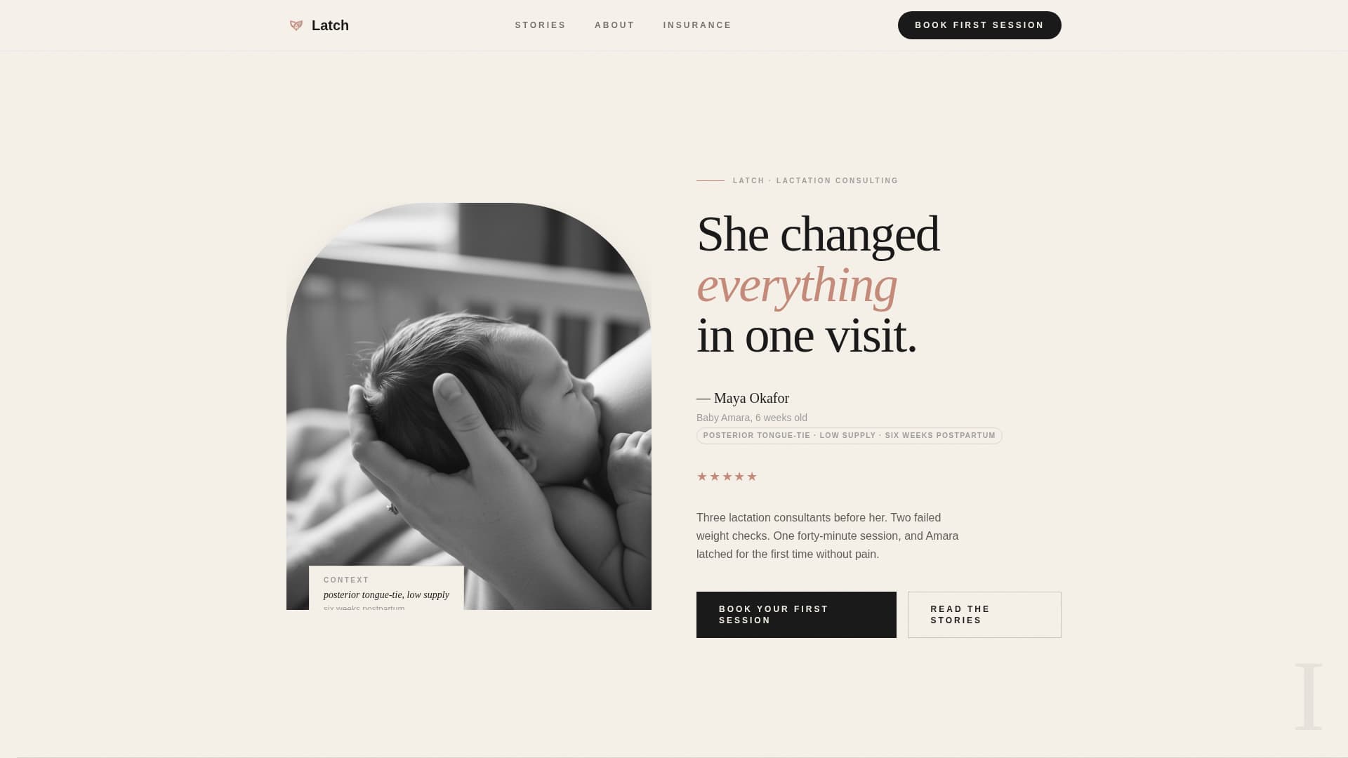 Lactation Consultant Booking Website Template