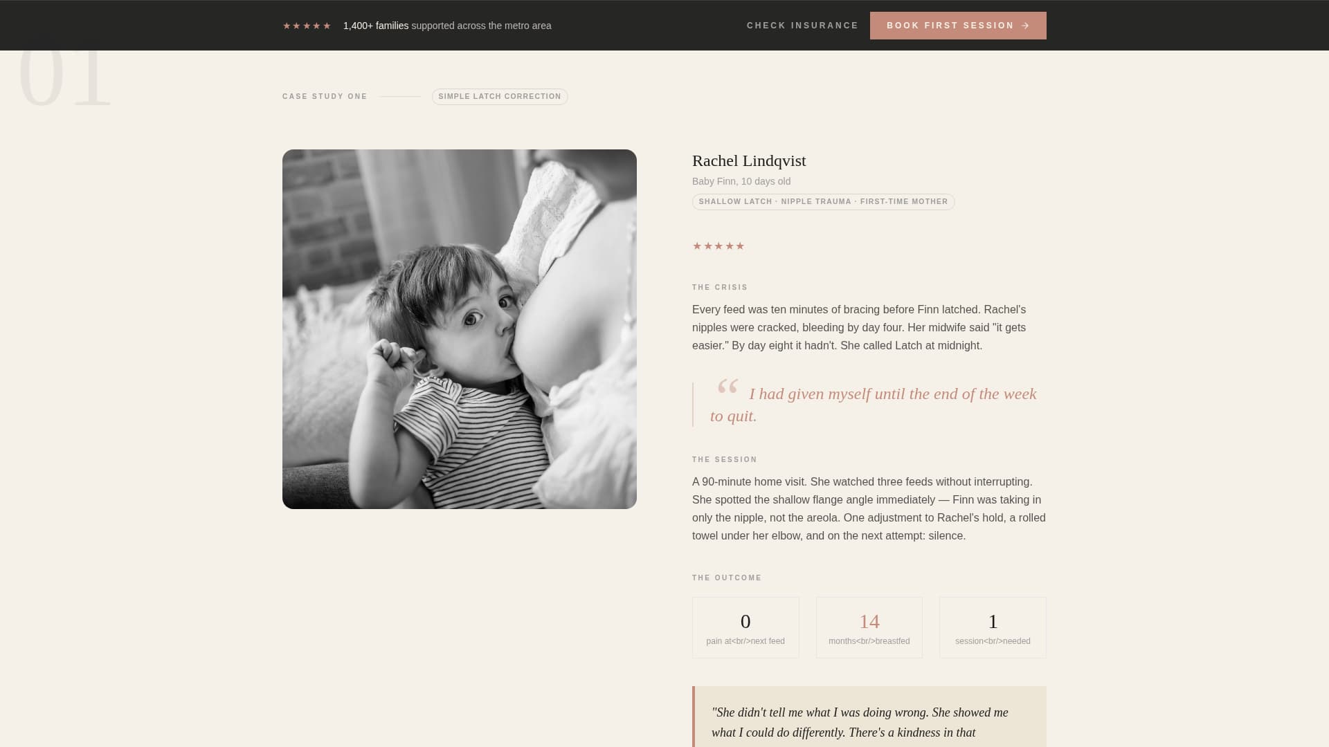 Lactation Consultant Booking Website Template