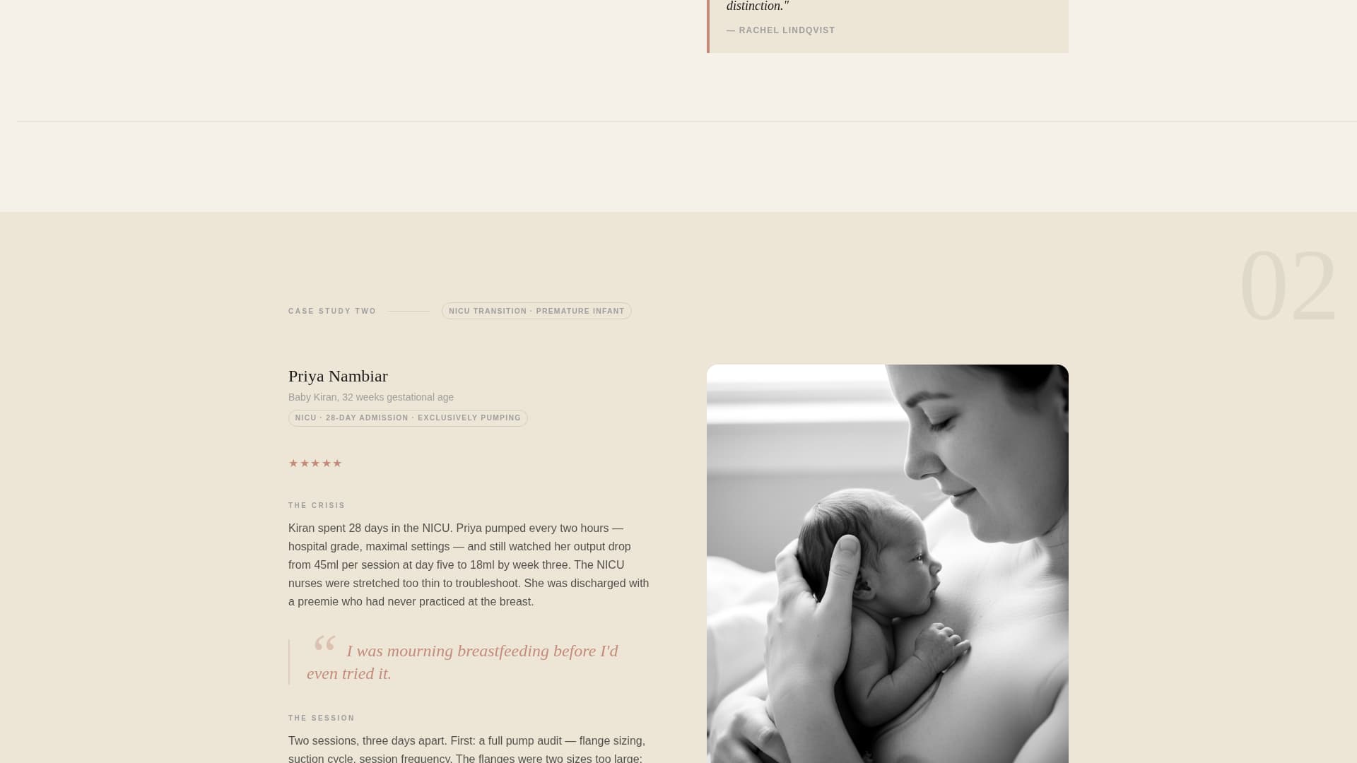 Lactation Consultant Booking Website Template