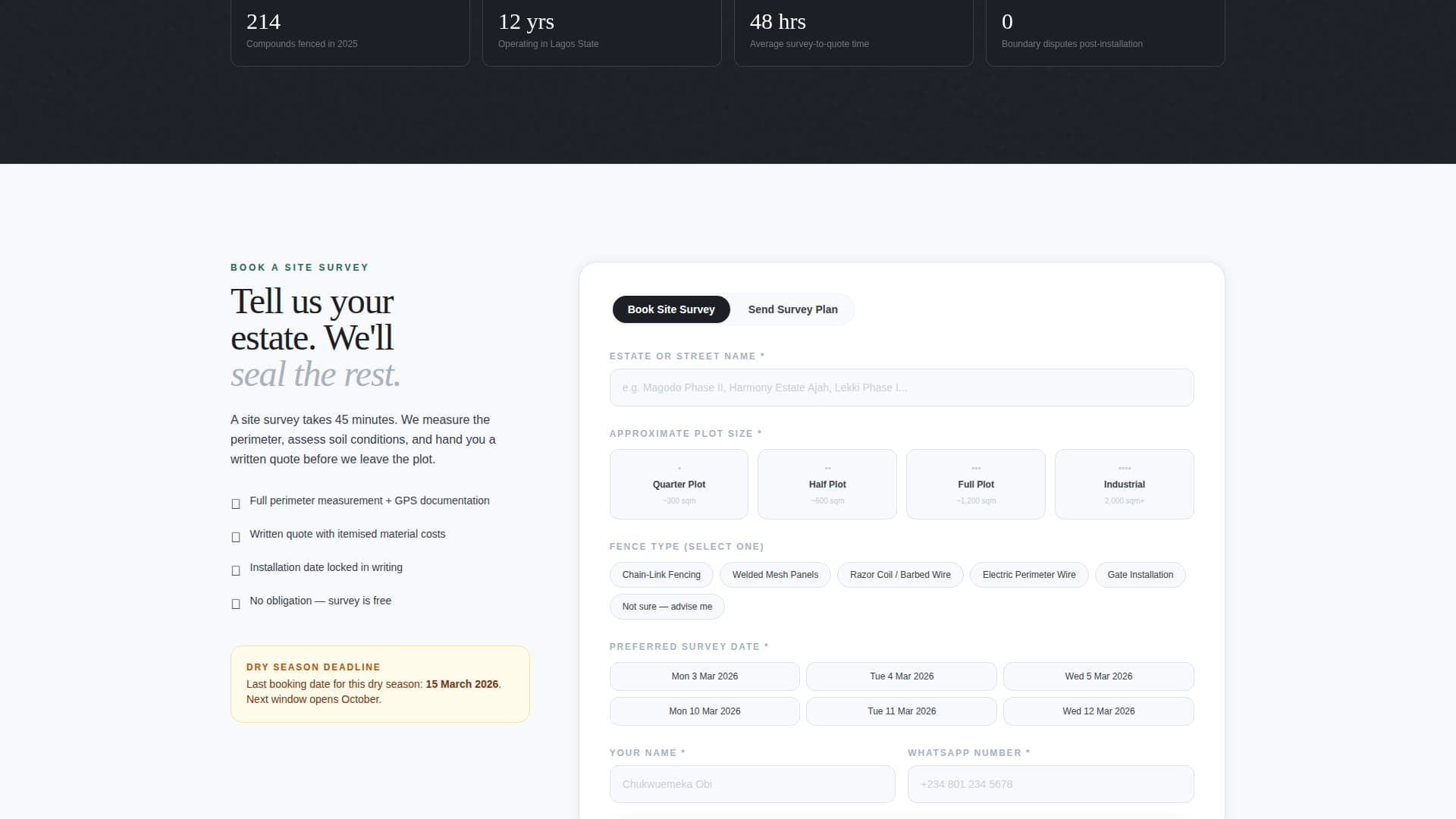 Perimeter - Authoritative Fencing Landing Page Template