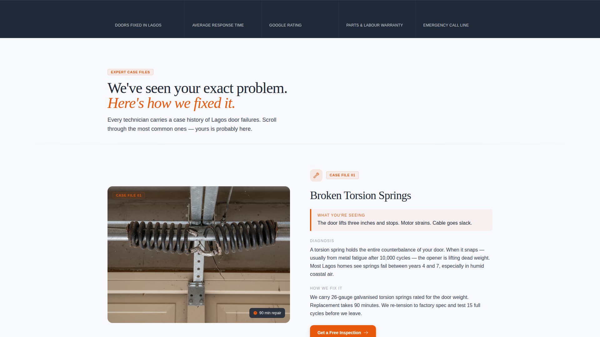 Hinge - Reliable Garagedoor Landing Page Template