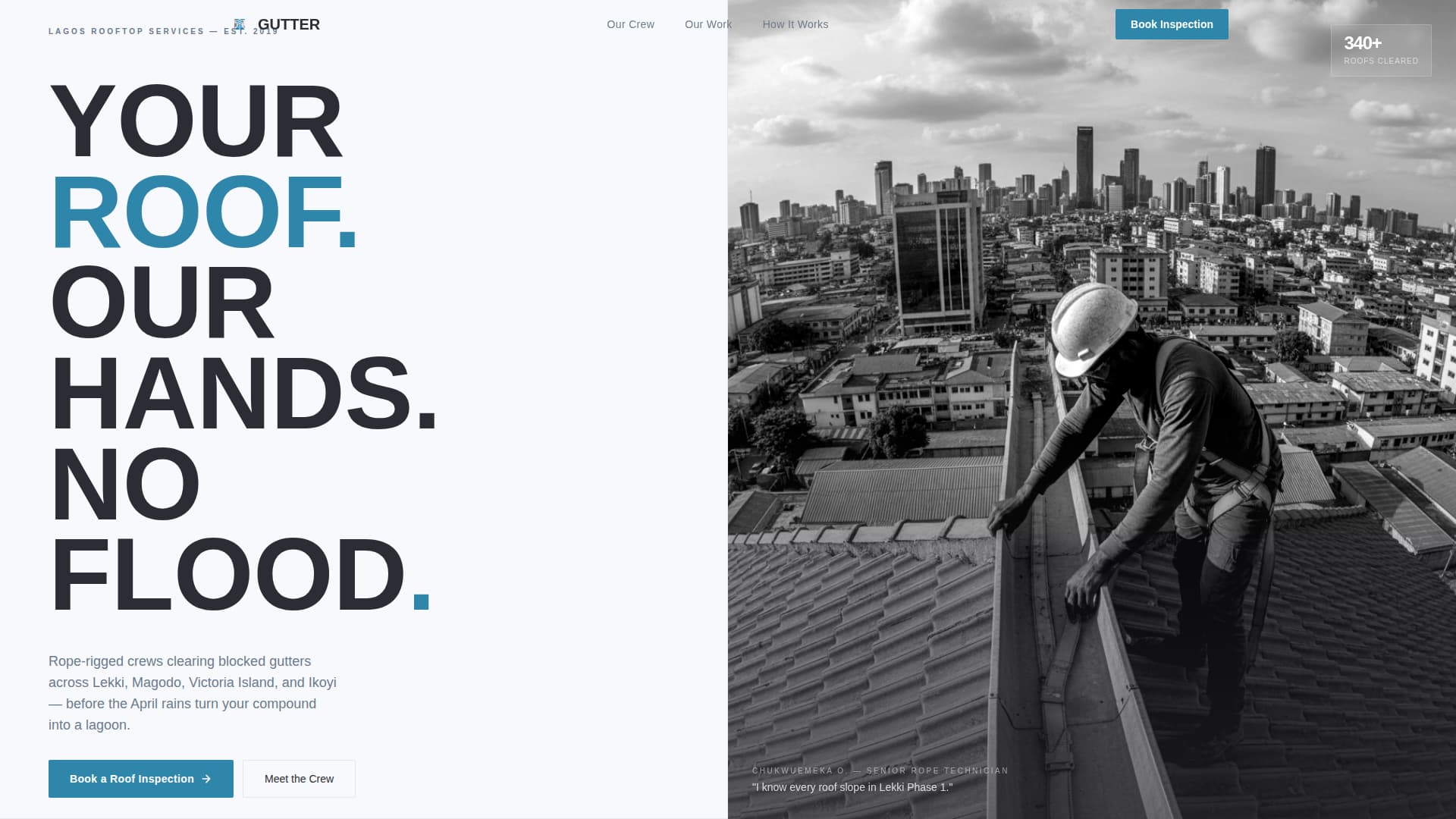 Clearflow - Trusted Guttercleaning Landing Page Template