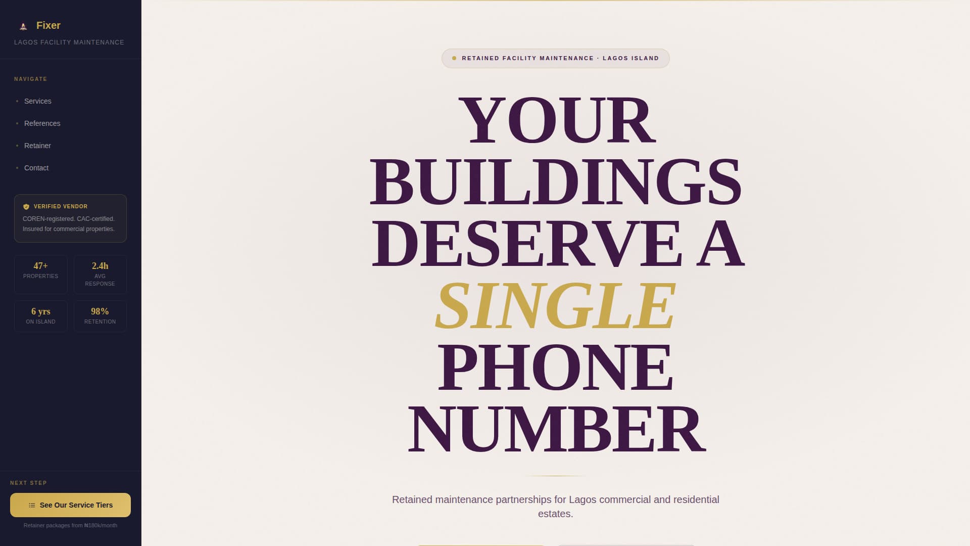 Fixer - Elite Handyman Landing Page Template