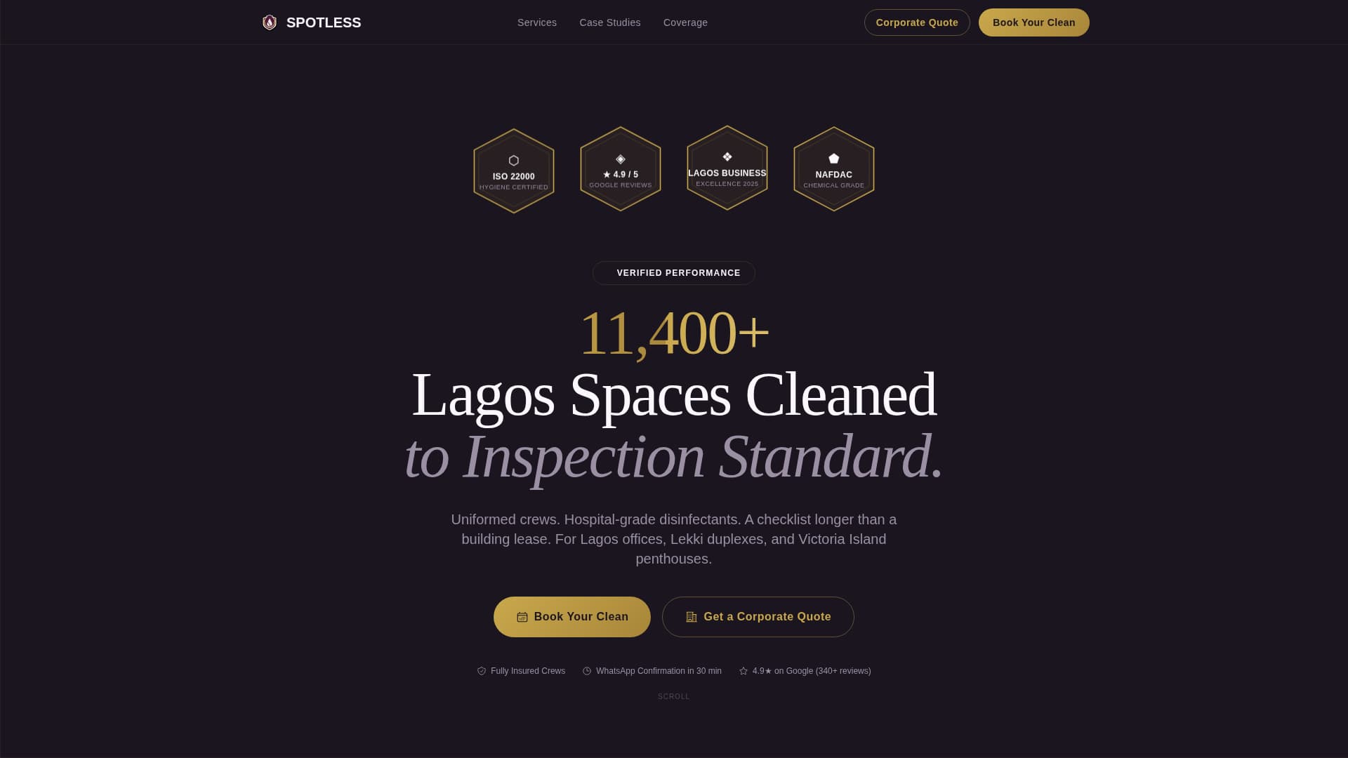Pristine — Expert Janitorial Landing Page Template