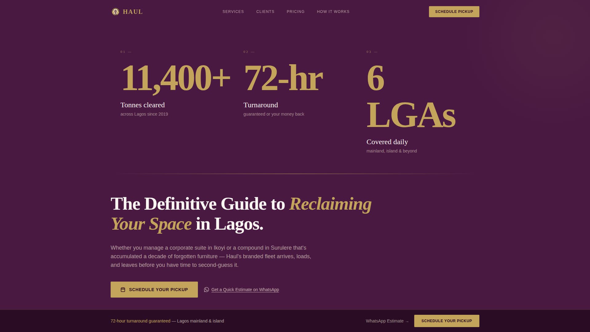 Purge — Efficient Debris Removal Landing Page Template
