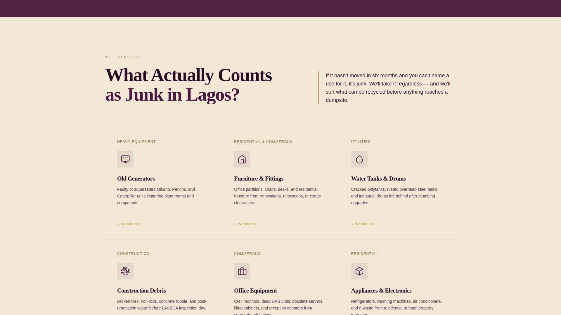 Purge — Efficient Debris Removal Landing Page Template