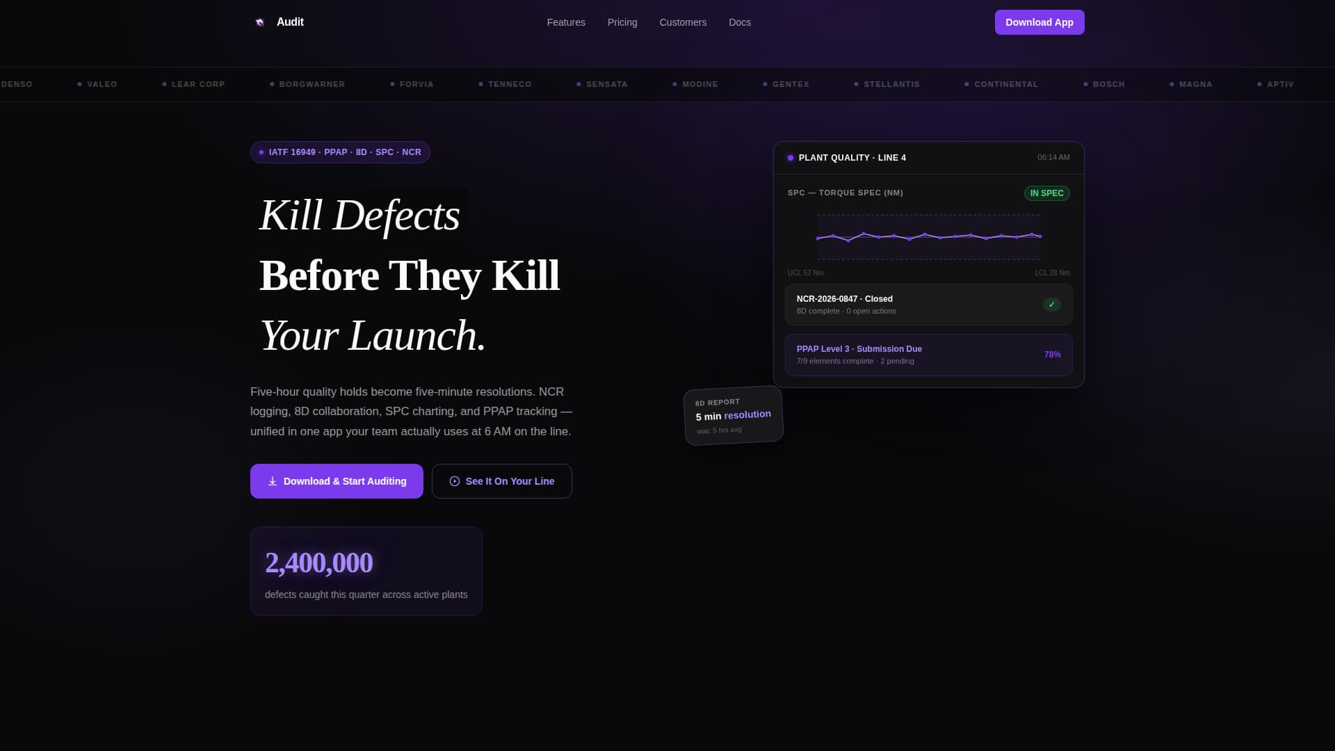 Audit - Powerful Automotive Quality Landing Page Template