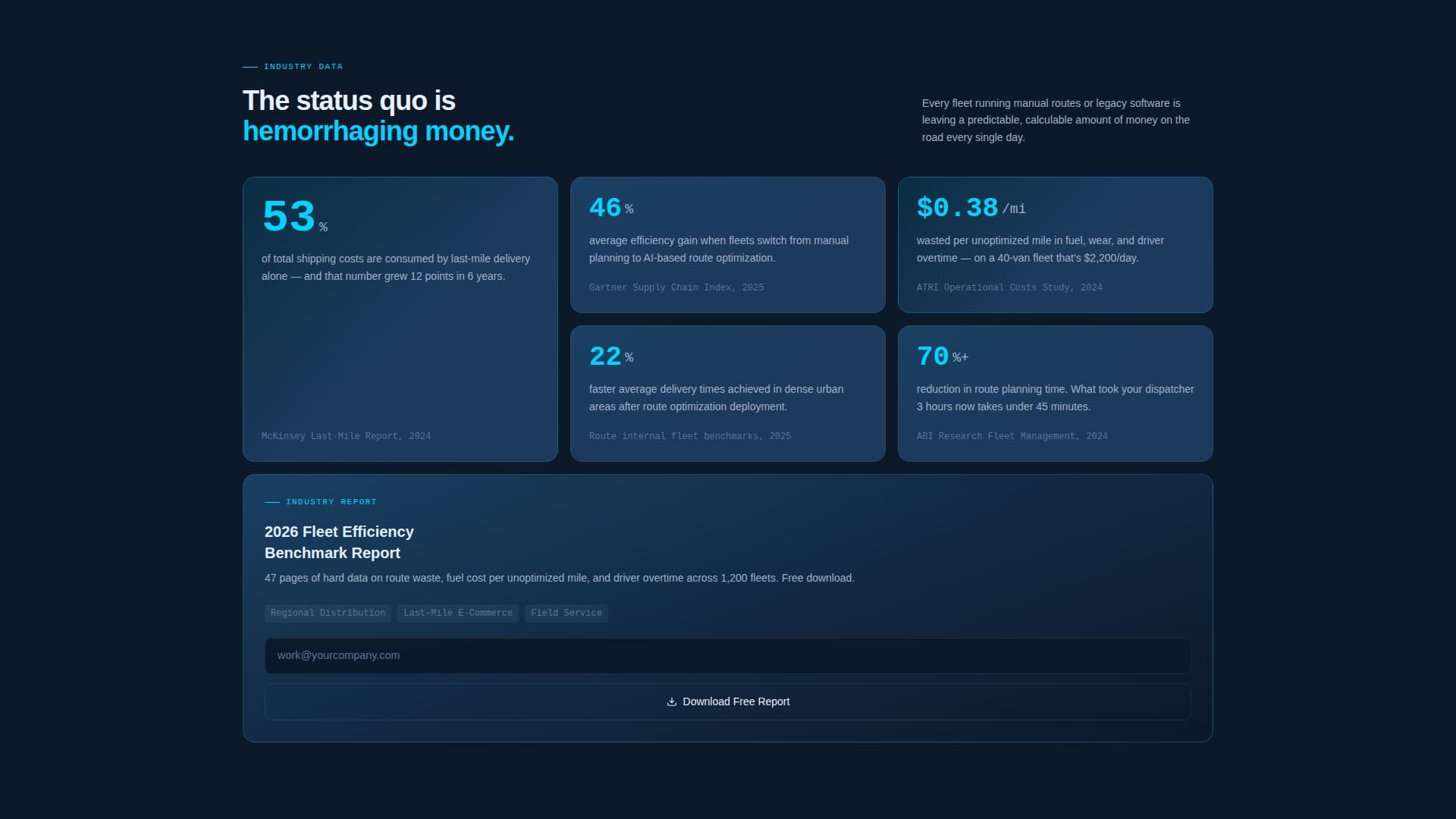 Route - Powerful Fleet Optimization Landing Page Template