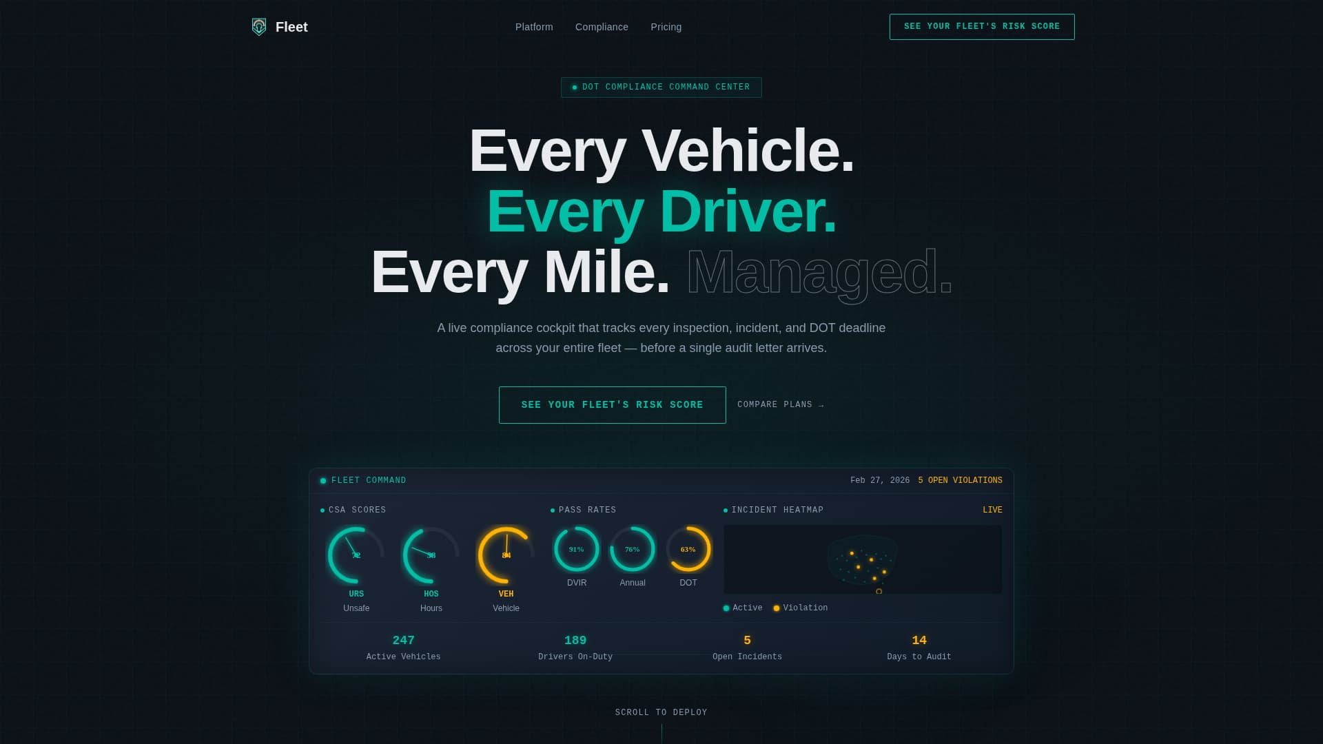 Fleet - Powerful Safety Management Landing Page Template