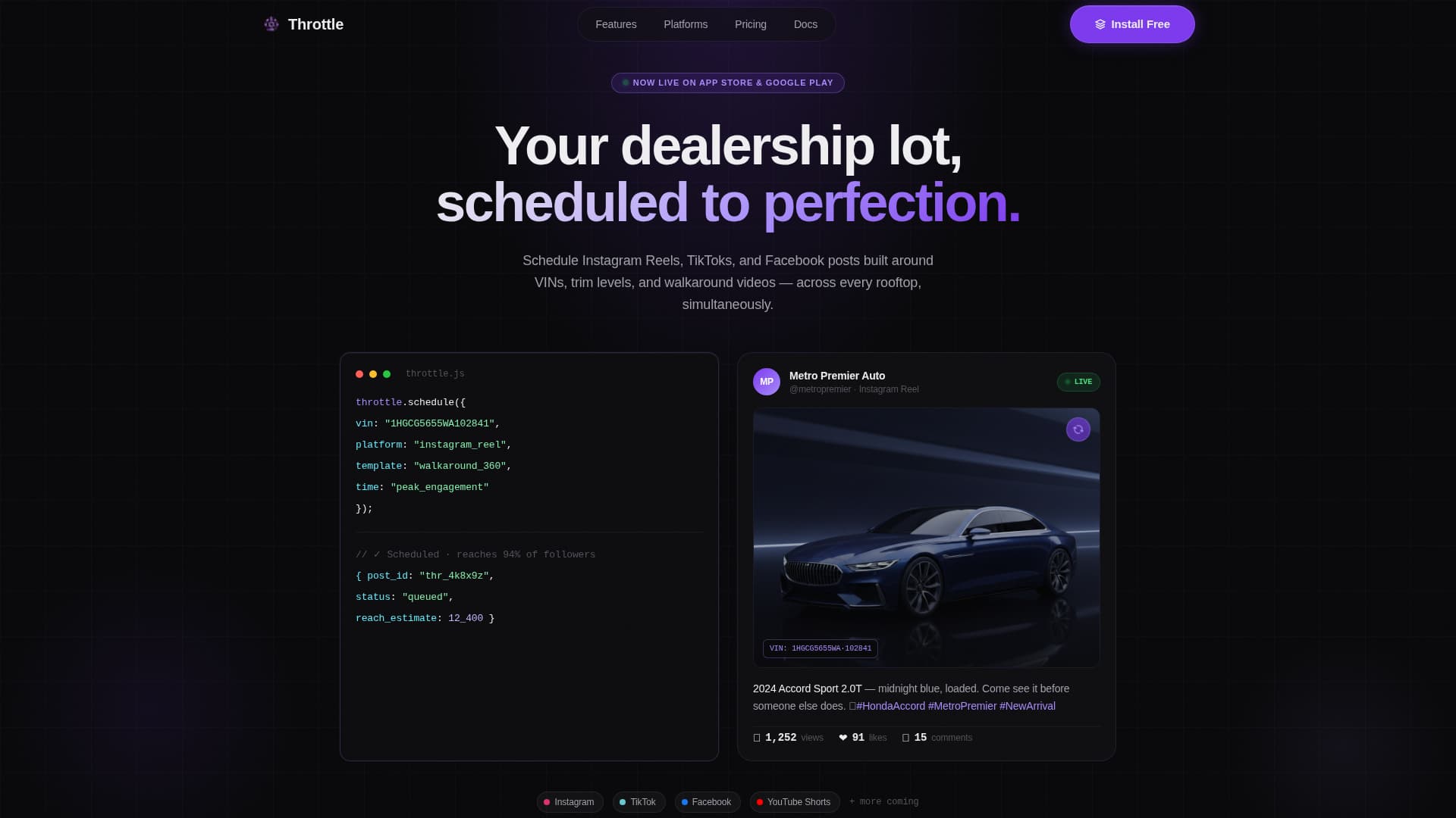 Shift — Modern Automotive Landing Page Template
