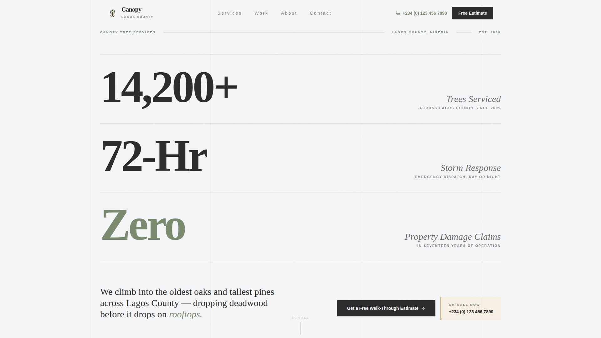 Canopy - Editorial Treeservice Landing Page Template