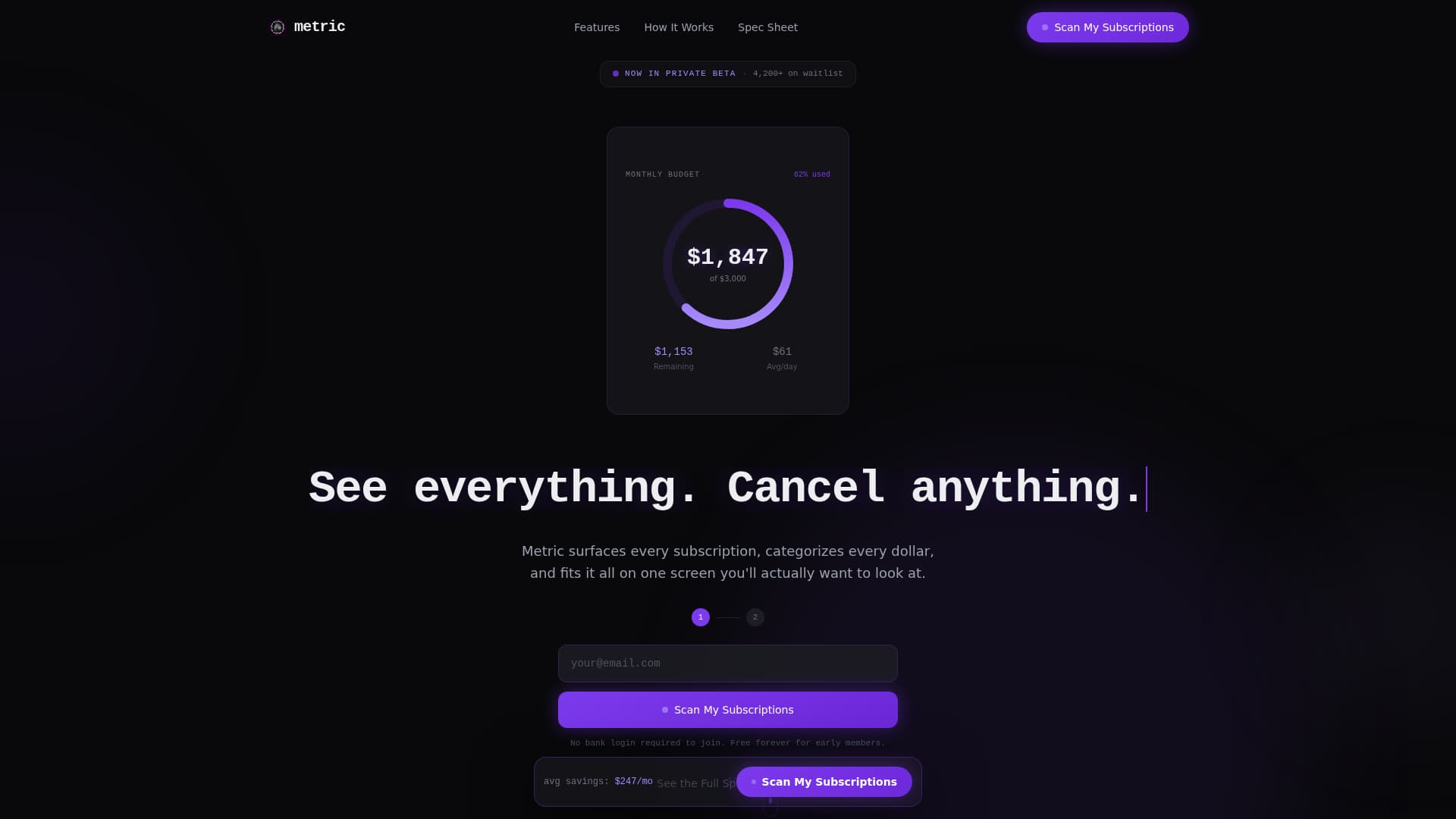 Metric - Powerful Fintech Landing Page Template
