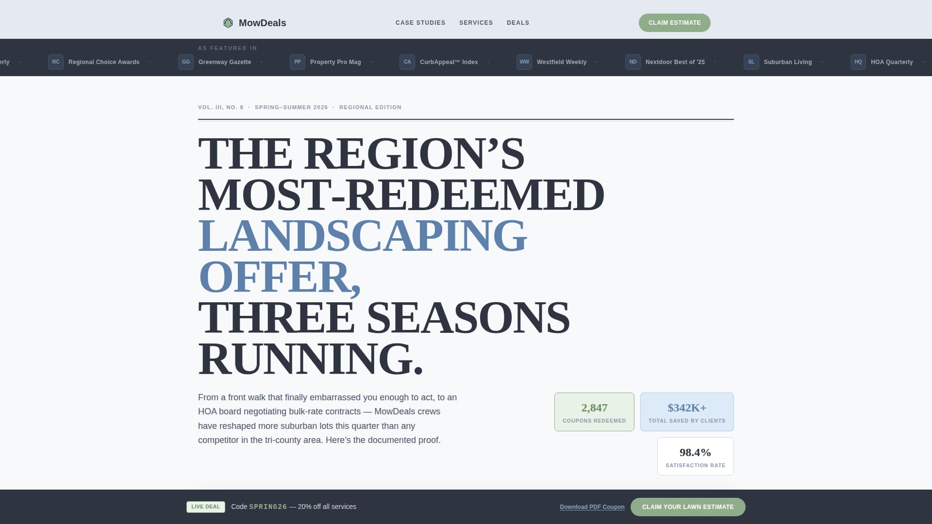 Mow - Precision Landscaper Landing Page Template