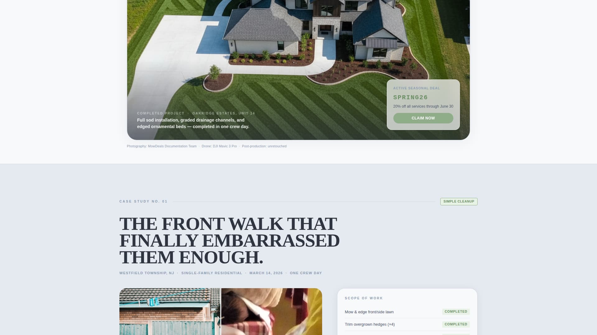 Mow - Precision Landscaper Landing Page Template
