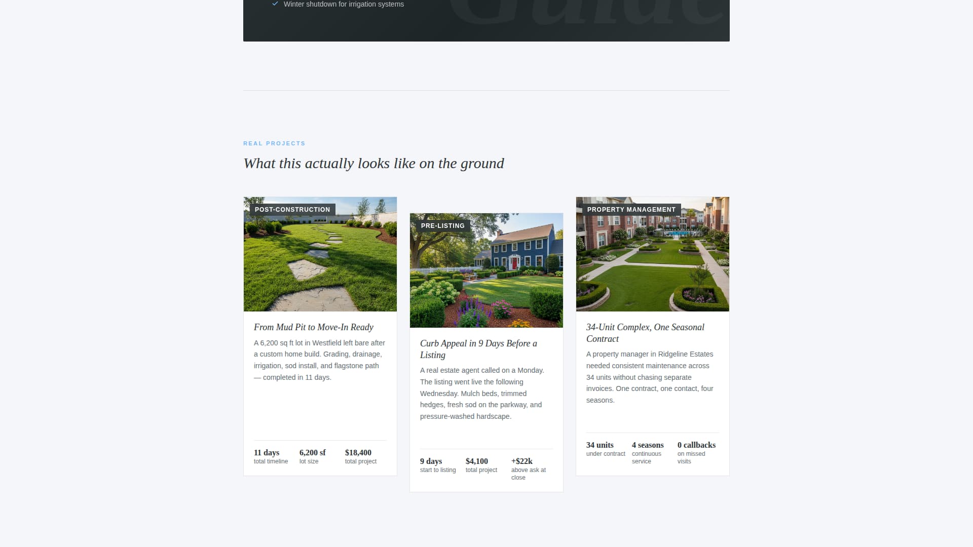 Landscaper FAQ Website Template