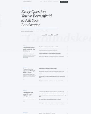 Landscaper FAQ Website Template