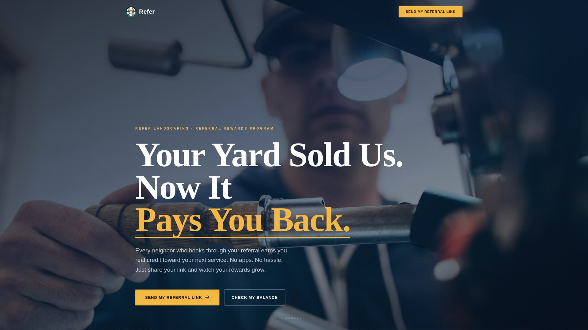 Refer - Rewarding Landscaper Landing Page Template