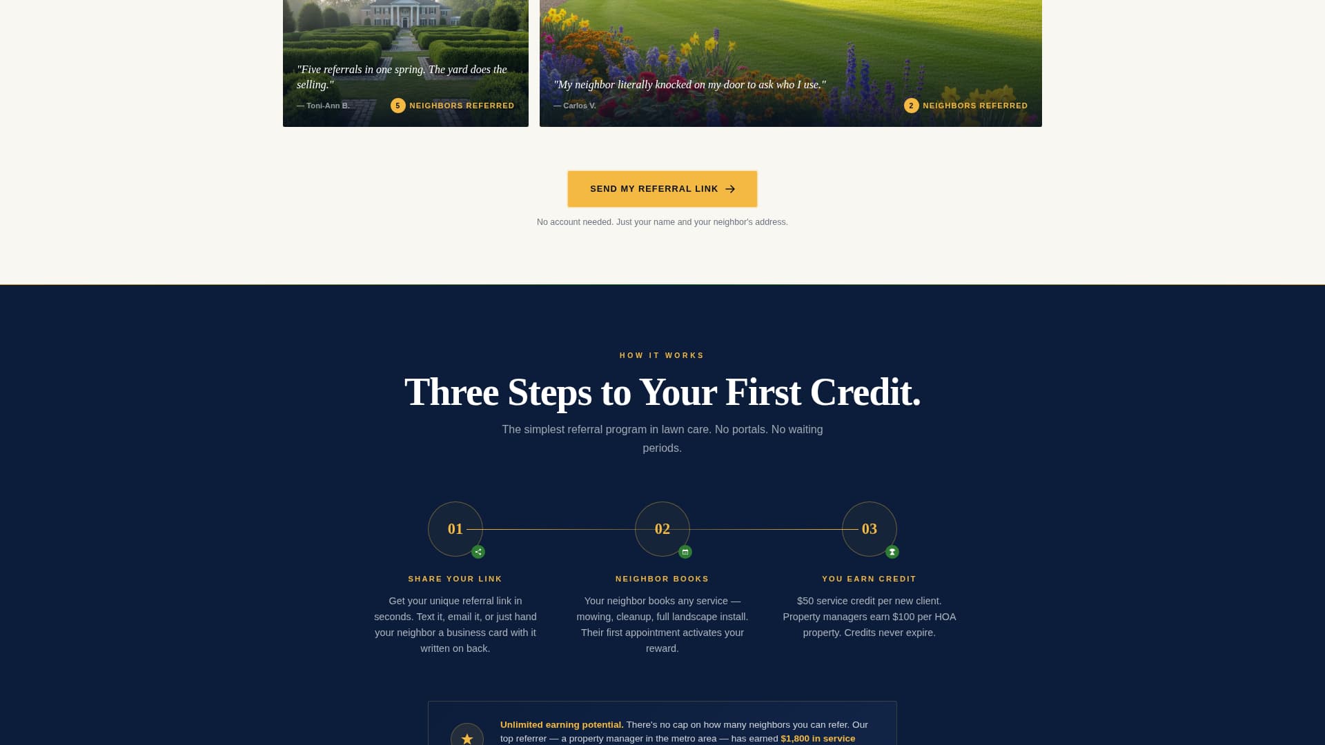 Refer - Rewarding Landscaper Landing Page Template