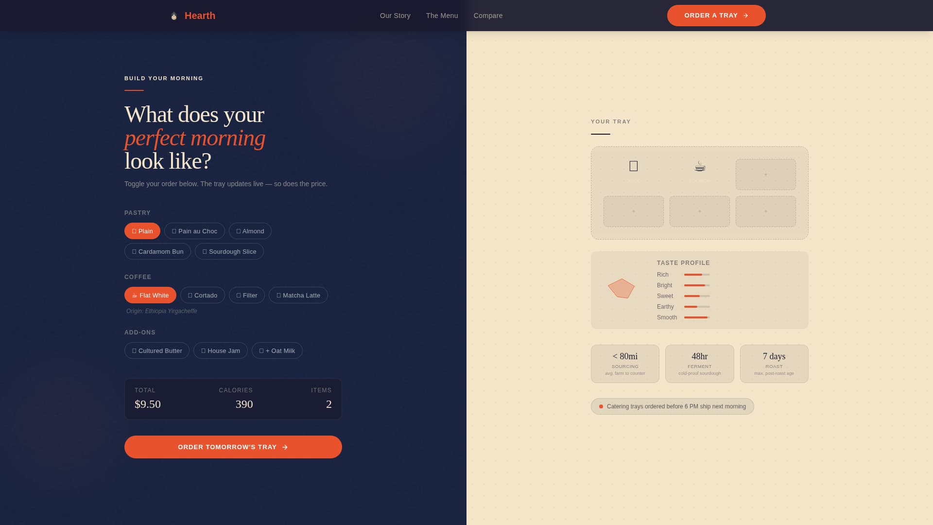 Hearth - Artisan Bakery Landing Page Template