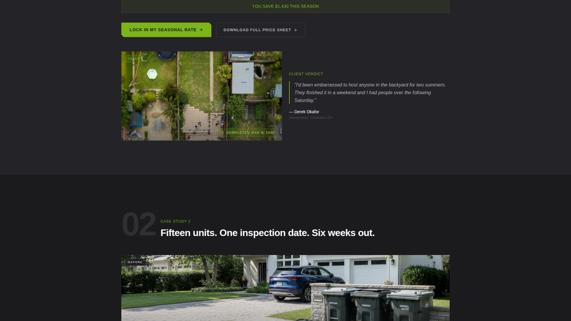 Landscaper Marketing Pricing Website Template