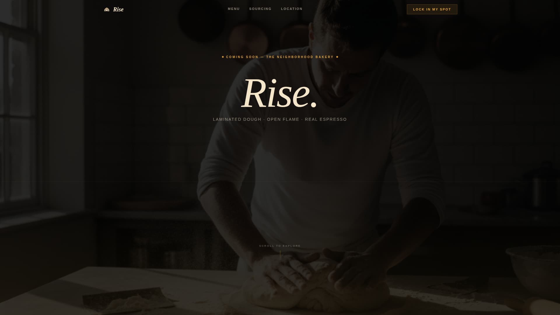 Rise - Dynamic Bakery Landing Page Template
