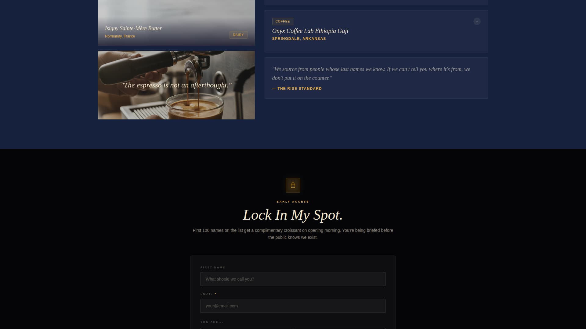 Rise - Dynamic Bakery Landing Page Template