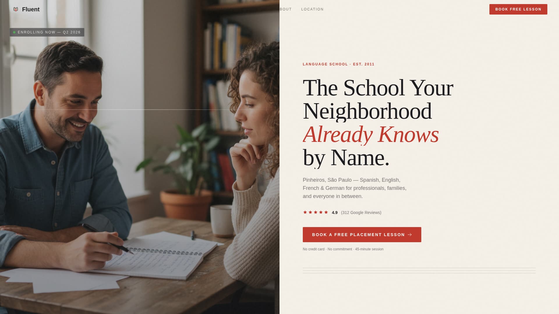 Language School Marketing Booking Website Template