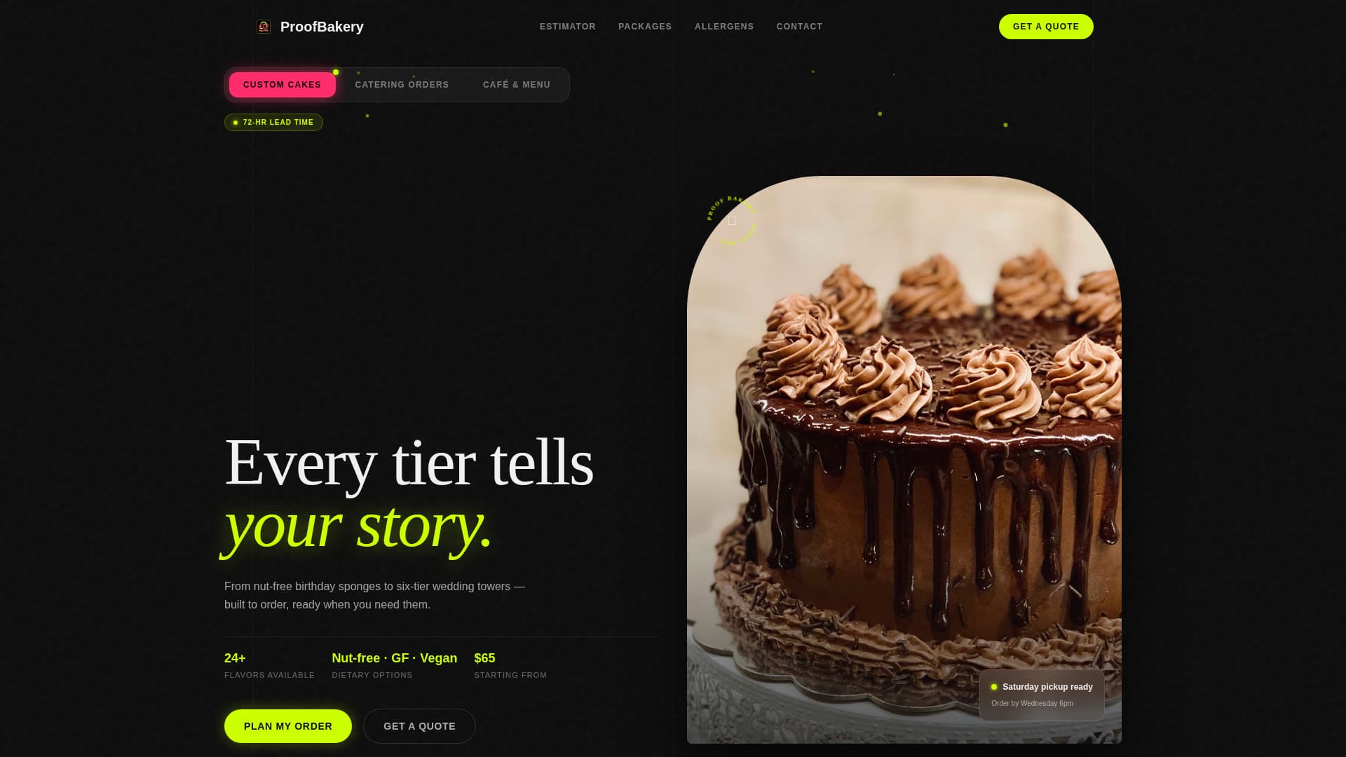 Proof - Interactive Bakery Landing Page Template