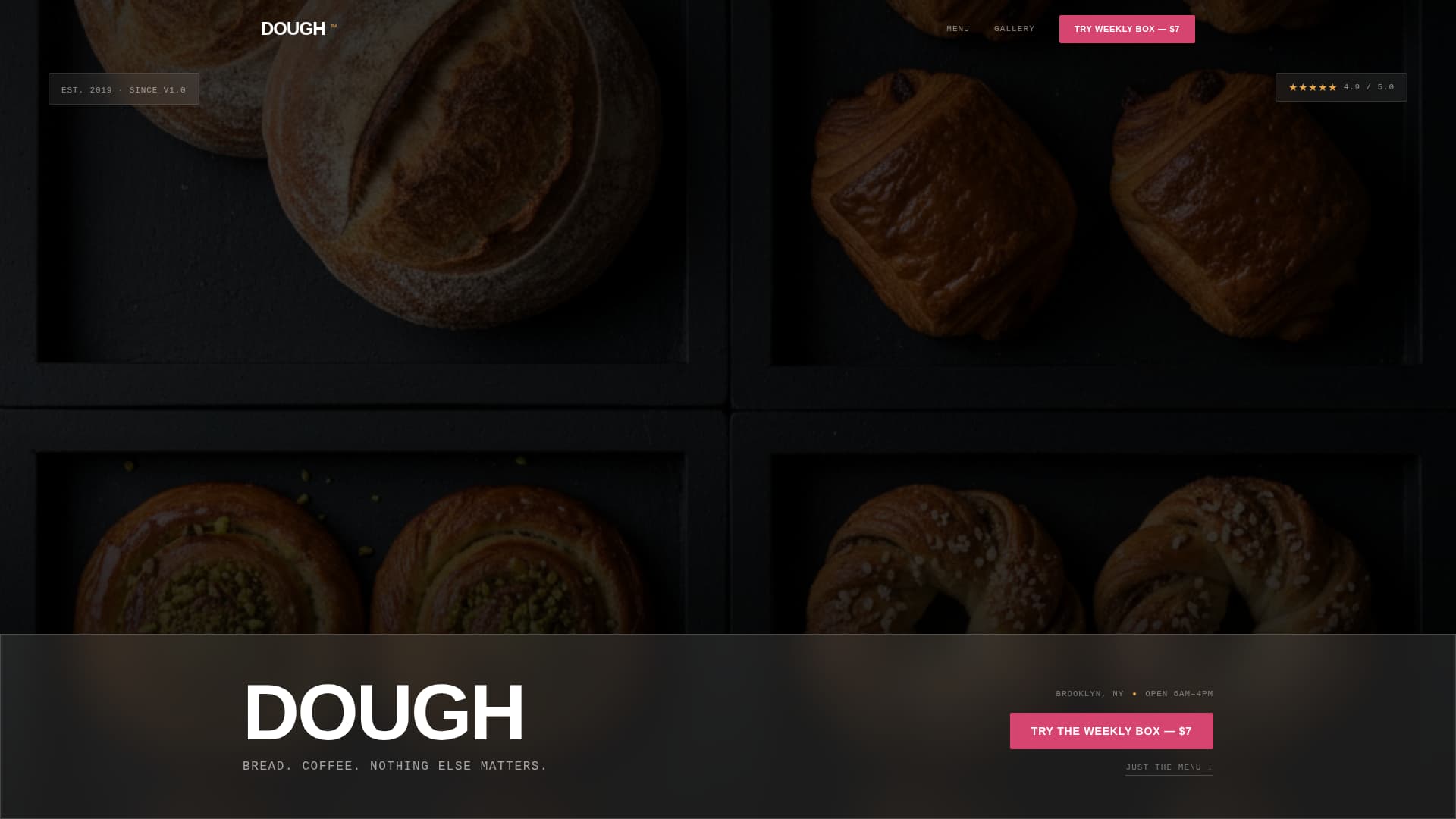 Dough - Bold Bakery Landing Page Template