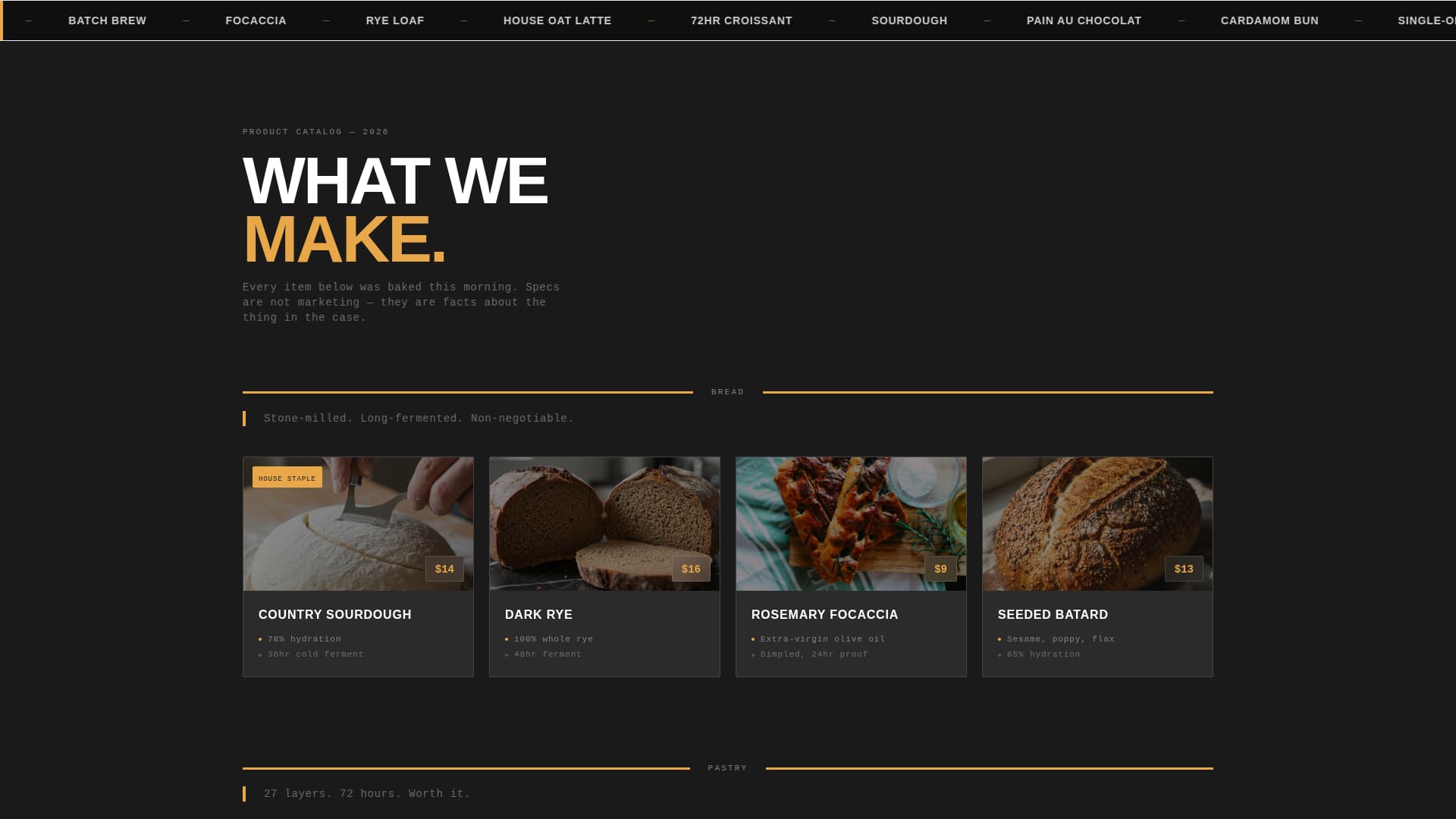 Dough - Bold Bakery Landing Page Template