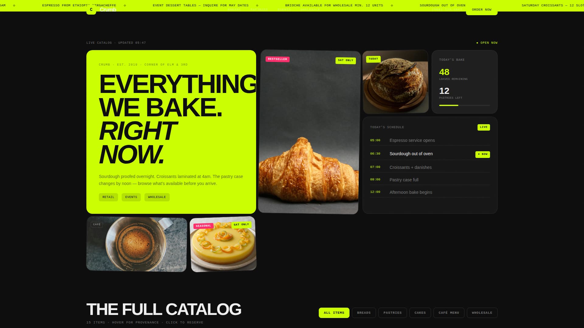 Crumb - Bold Bakery Landing Page Template