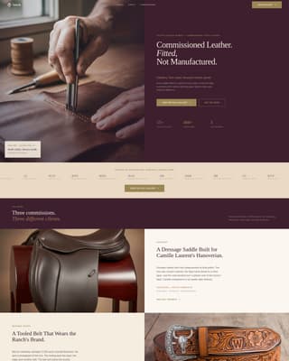 Leather Worker & Saddler Business Portfolio Website Template
