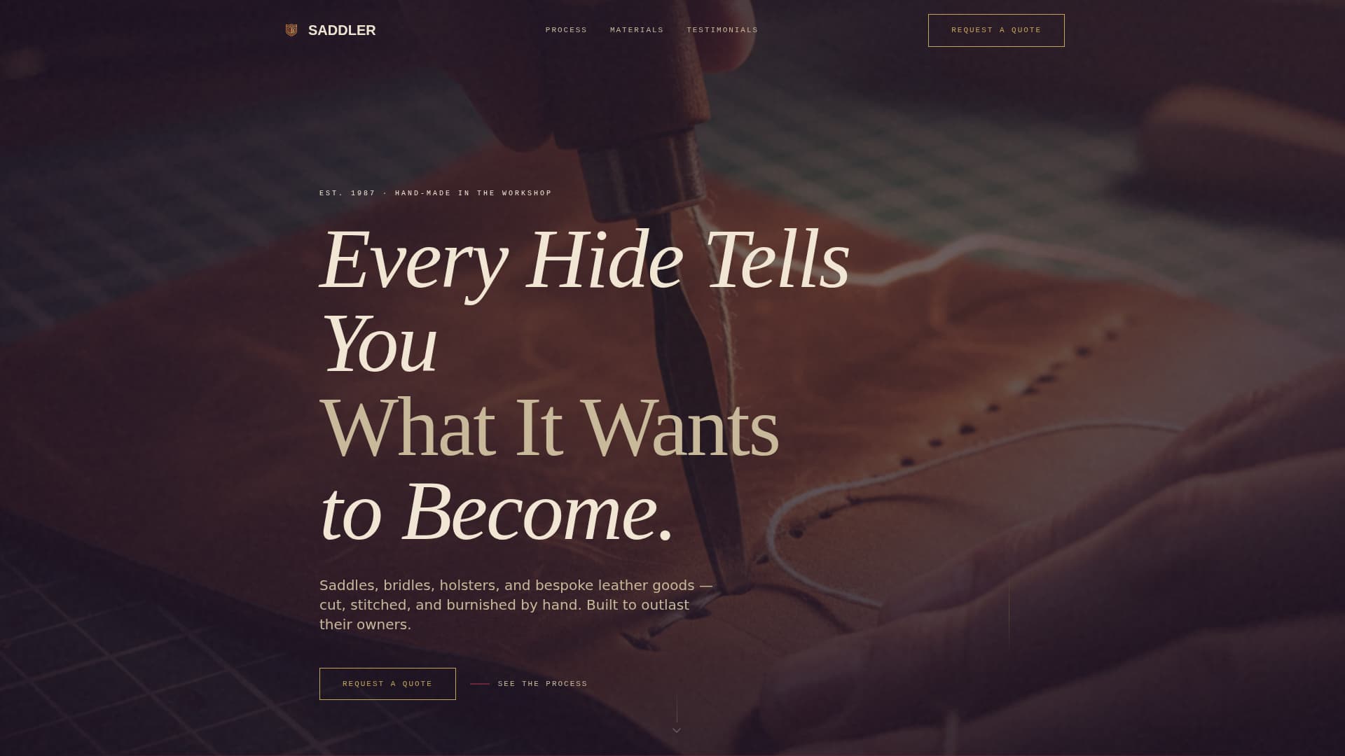 Leather Worker & Saddler Business Blog Website Template