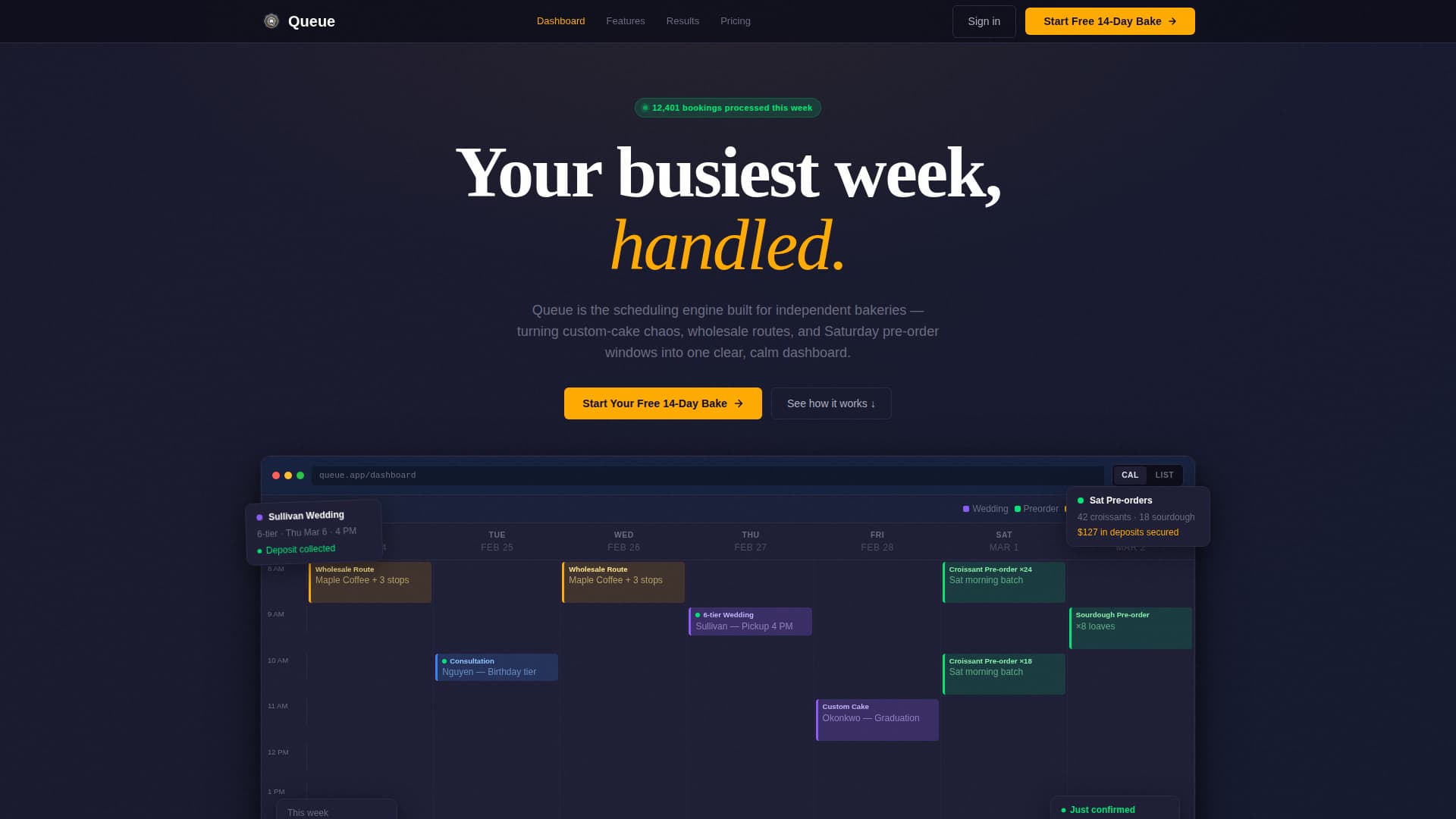 Bakery Vertical SaaS Booking Website Template