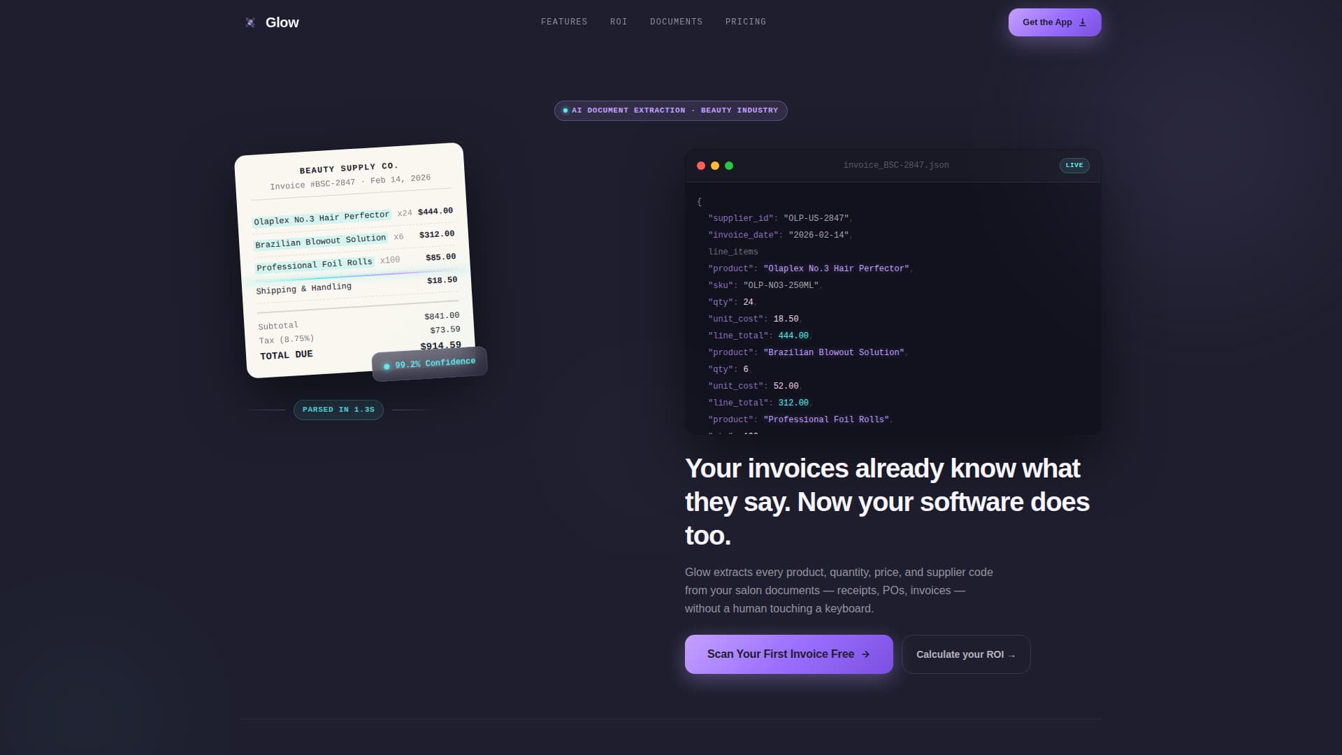 Glow - Intelligent Salon Landing Page Template