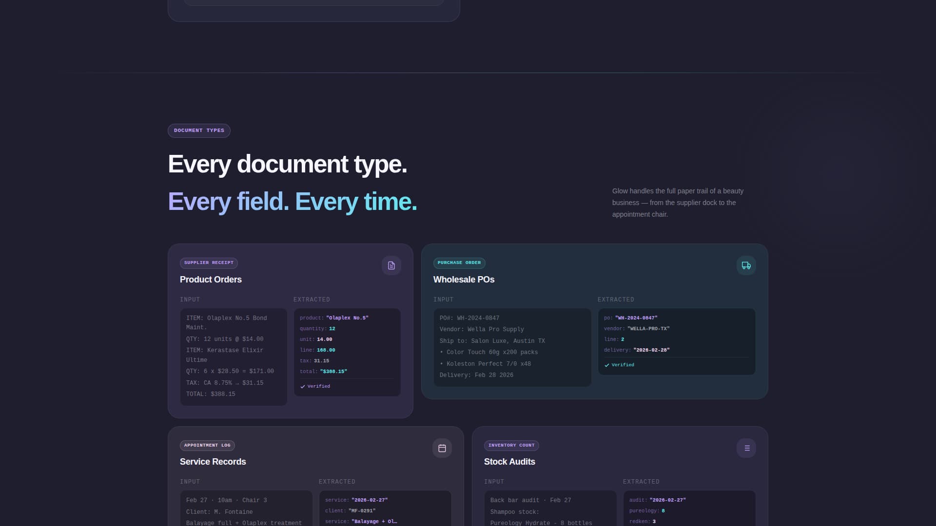 Glow - Intelligent Salon Landing Page Template