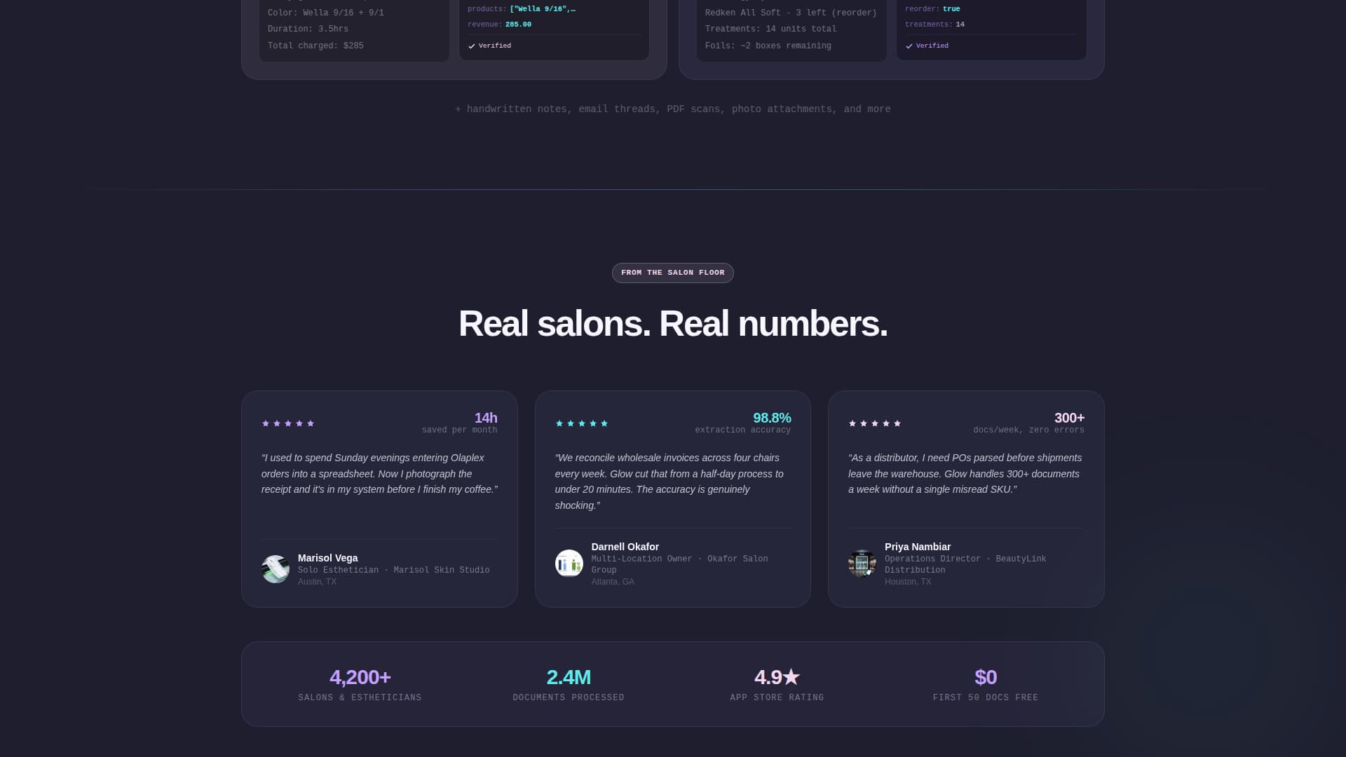 Glow - Intelligent Salon Landing Page Template