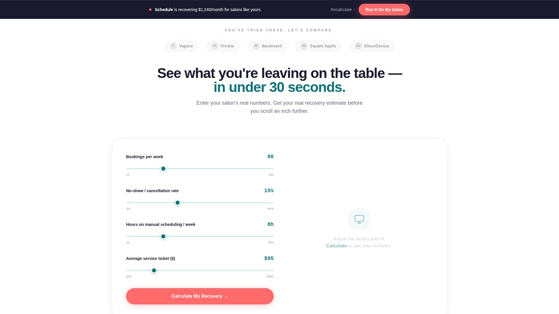 Schedule - Intelligent Salon Landing Page Template
